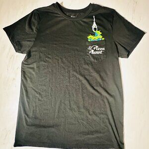 Toy Story T-Shirt - Front Graphic Pizza Planet Pocket - Size Medium - Black